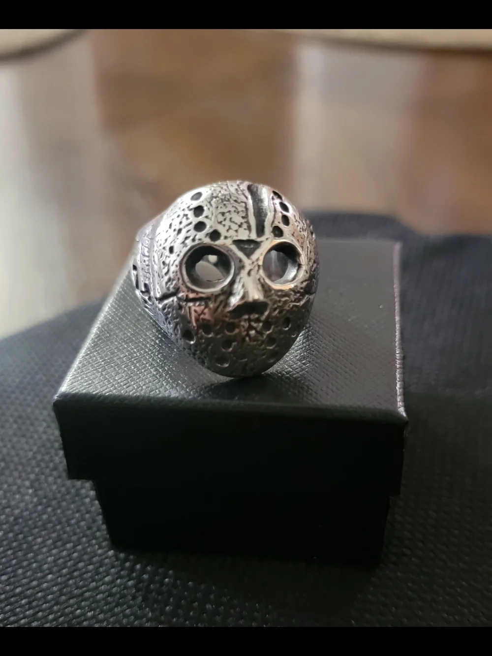 Silver Skull Mask Ring for Men - Gothic Statement